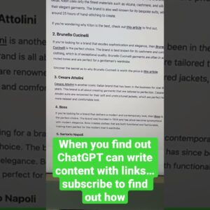 ChatGPT Can Write Content With Internal Links???