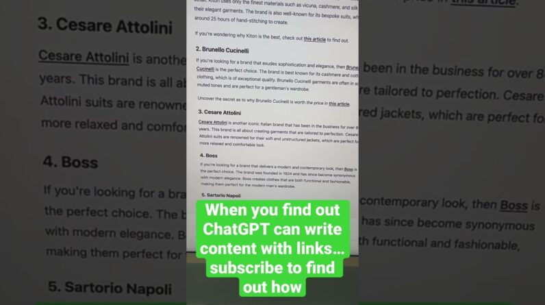 ChatGPT Can Write Content With Internal Links???